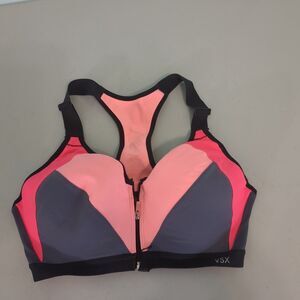 Victoria Secret Sport Knockout Front Close Sports Bra 34d Grey Black Pink